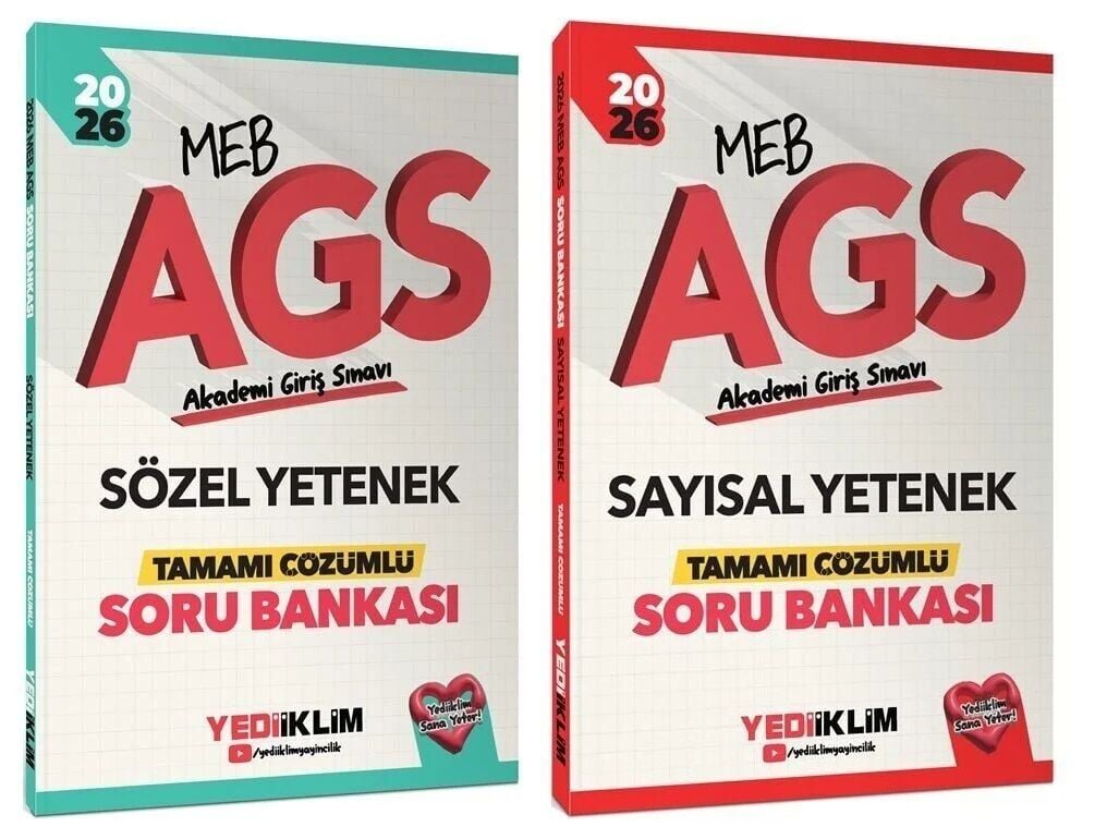 Yediiklim 2026 MEB-AGS Sözel + Sayısal Yetenek Soru Bankası 2 li Set Yediiklim Yayınları