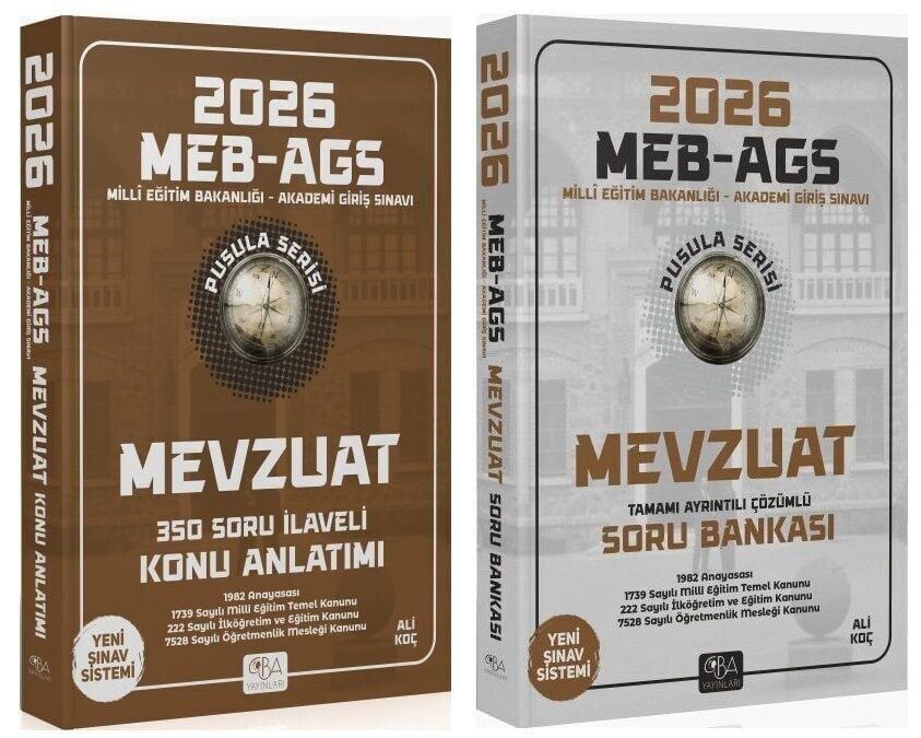 CBA Yayınları 2026 MEB-AGS Mevzuat Konu Anlatımı + Soru Bankası 2 li Set Pusula Serisi - Ali Koç CBA Yayınları