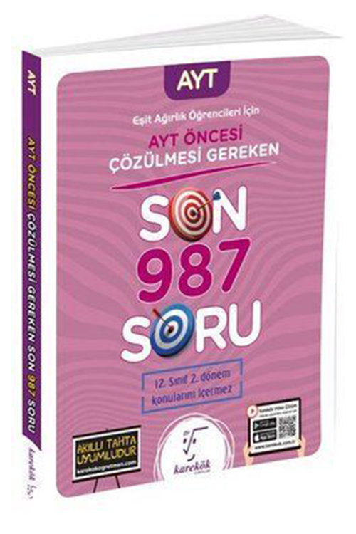 2023 Karekök Yayınları AYT Öncesi Çözülmesi Gereken Son 987 Soru Eşit Ağırlık Öğrencileri için