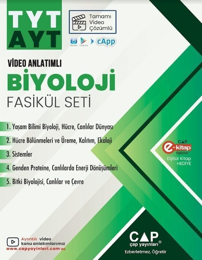 Çap Üniversiteye TYT AYT Hazırlık Biyoloji Fasikülü Seti