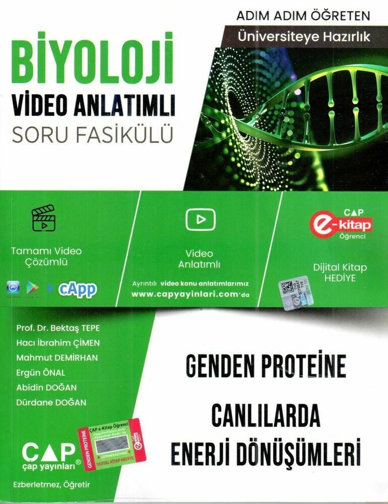 Çap Üniversiteye Hazırlık Biyoloji Genden Proteine Canlılarda Enerji Dönüşümleri Konu Soru Bankası