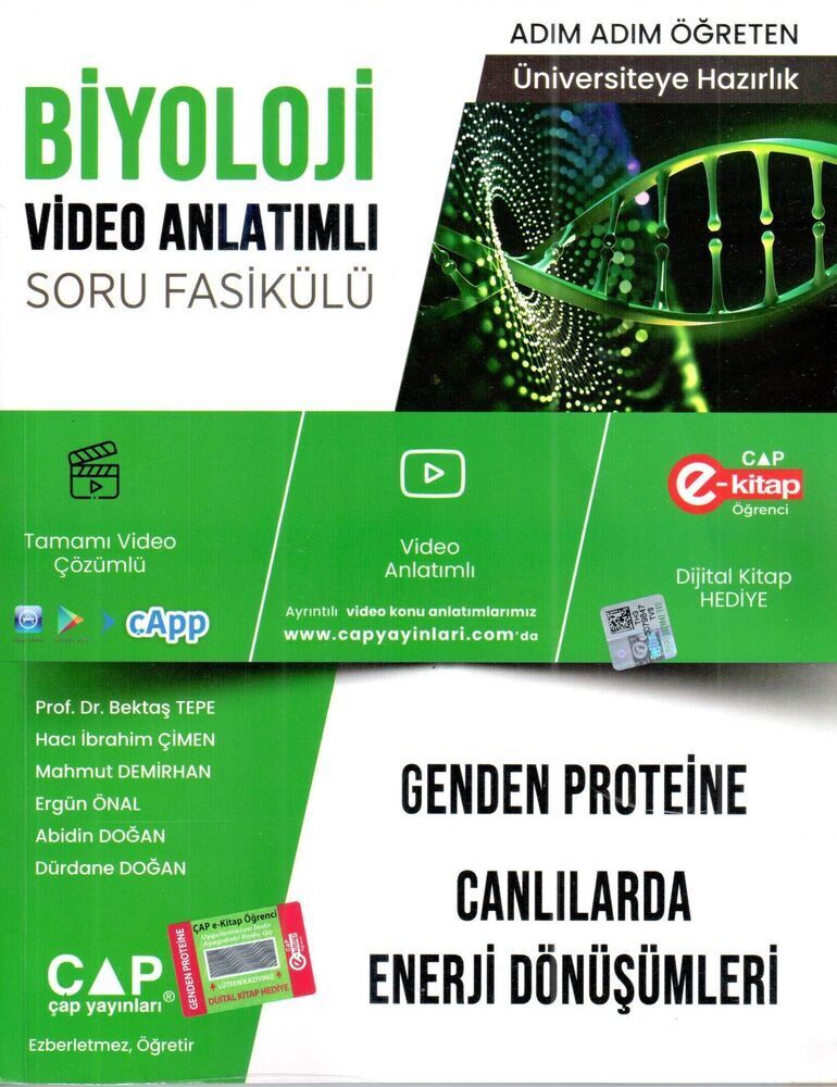 Çap Üniversiteye Hazırlık Biyoloji Genden Proteine Canlılarda Enerji Dönüşümleri Soru Fasikülü