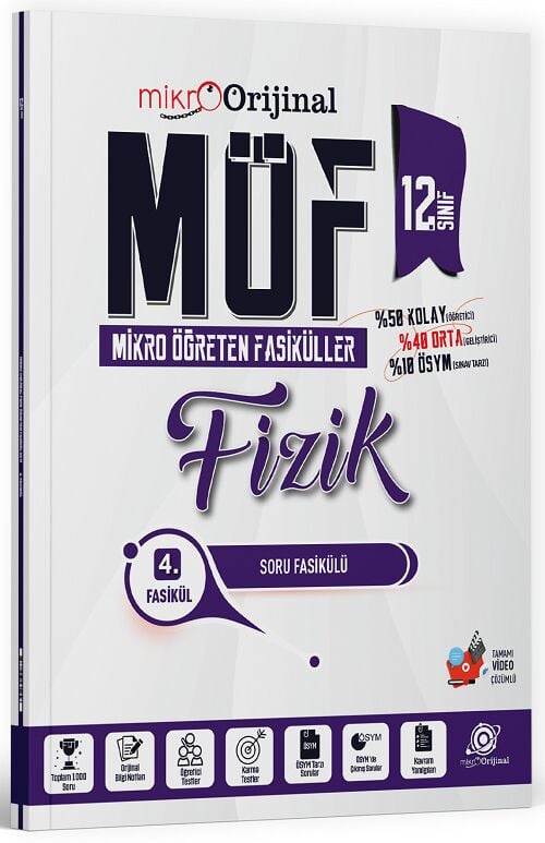 Orijinal 12. Sınıf Fizik MÖF Mikro Öğreten Fasiküller 4. Soru Fasikülü Orijinal Yayınları