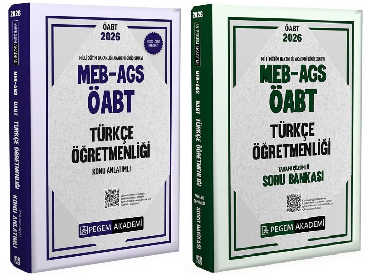 Pegem 2026 ÖABT MEB-AGS Türkçe Öğretmenliği Konu Anlatımlı + Soru Bankası 2 li Set Pegem Akademi Yayınları