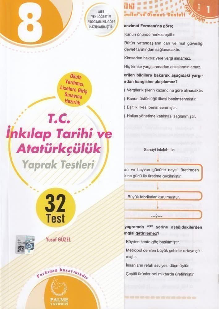 Palme Yayınları 8. Sınıf T.C. İnkılap Tarihi ve Atatürkçülük Yaprak Test