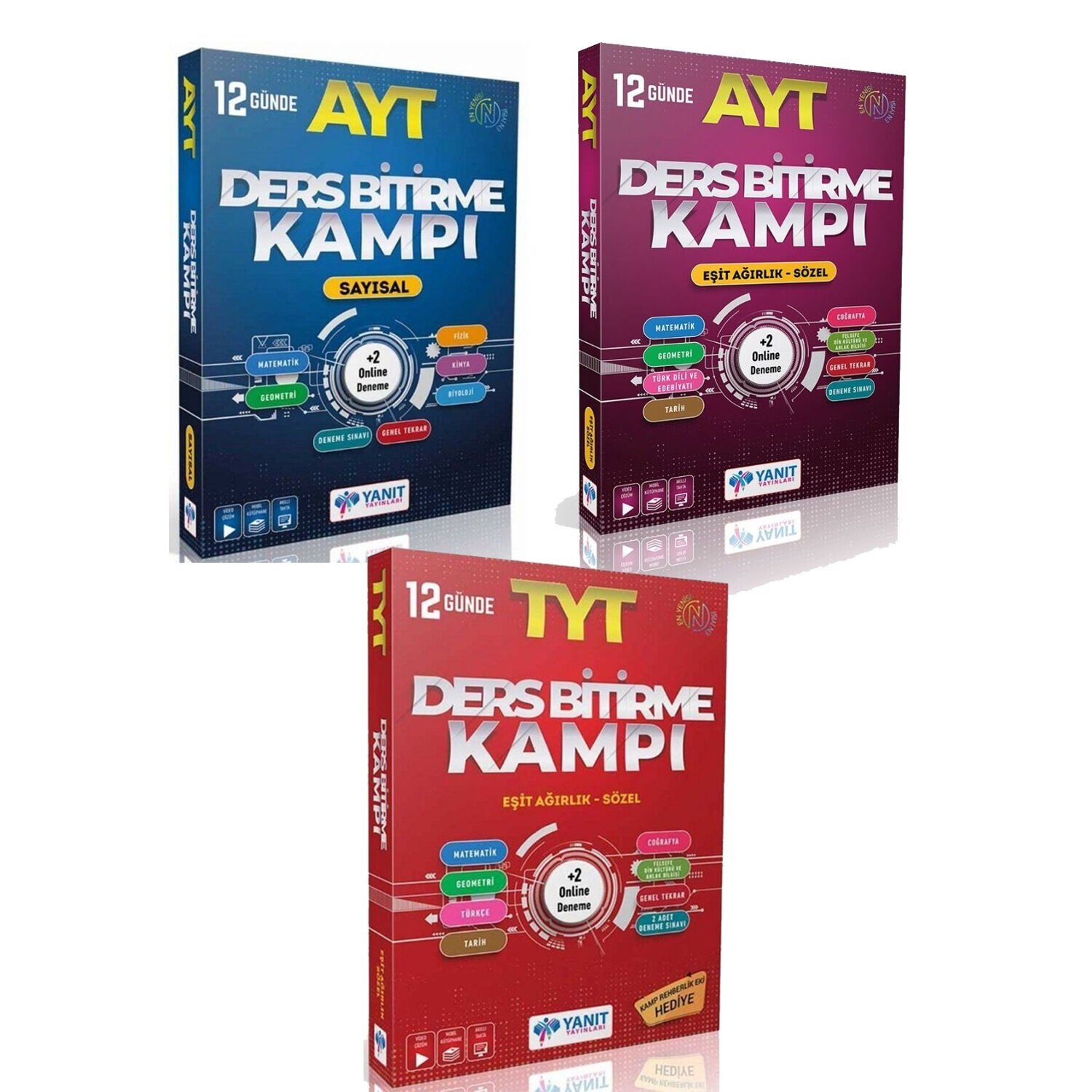 Yanıt TYT ve AYT 12 Günde Ders Bitirme Kampı Seti 3 Kitap Set Yanıt Yayınları