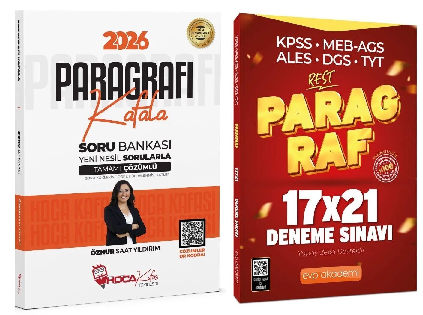 Hoca Kafası + EVP 2026 KPSS TYT ALES DGS Paragrafı Kafala Soru Bankası + 21 REST Deneme 2 li Set - Öznur Saat Yıldırım Hoca Kafası + EVP Akademi Yayınları