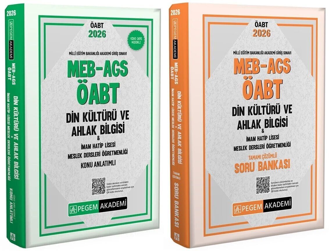 Pegem 2026 ÖABT MEB-AGS Din Kültürü Ahlak Bilgisi Öğretmenliği Konu Anlatımlı + Soru Bankası 2 li Set Pegem Akademi Yayınları