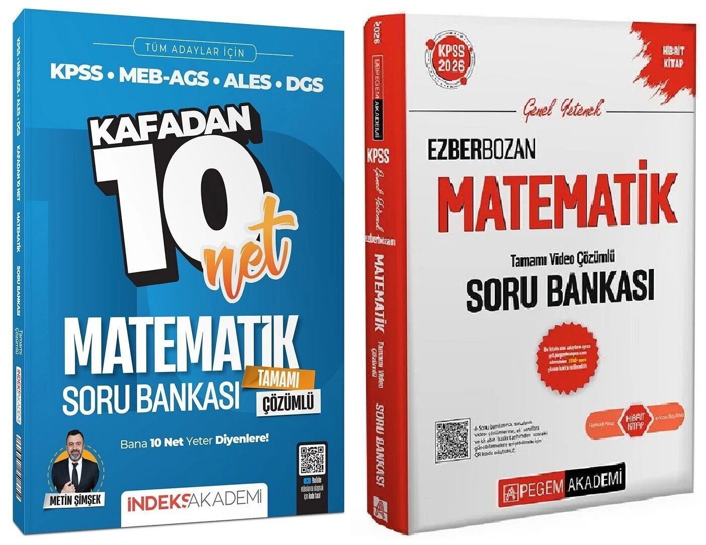 Pegem + İndeks 2026 KPSS Matematik Ezberbozan + Kafadan 10 Net Soru Bankası 2 li Set - Metin Şimşek Pegem + İndeks Akademi Yayınları
