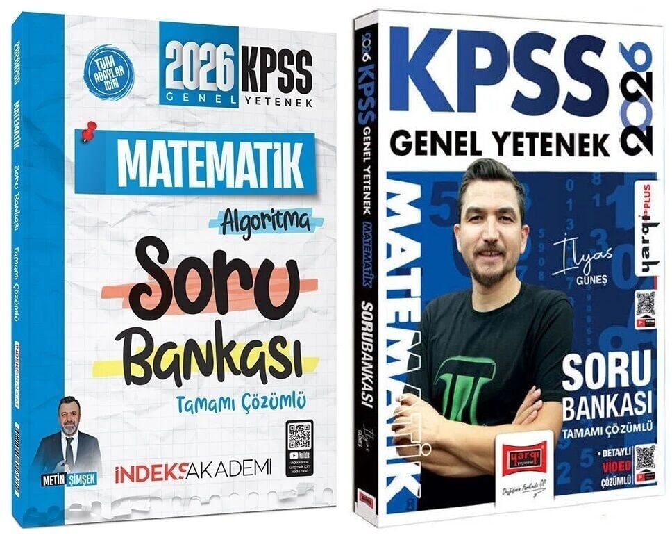 Yargı + İndeks 2026 KPSS Matematik Soru Bankası 2 li Set - İlyas Güneş Yargı + İndeks Akademi Yayınları