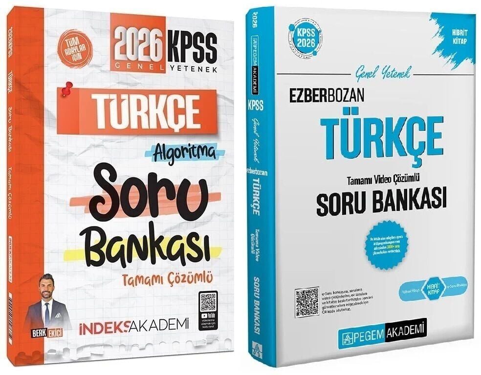 Pegem + İndeks 2026 KPSS Türkçe Ezberbozan Soru Bankası 2 li Set - Berk Ekici Pegem + İndeks Akademi Yayınları