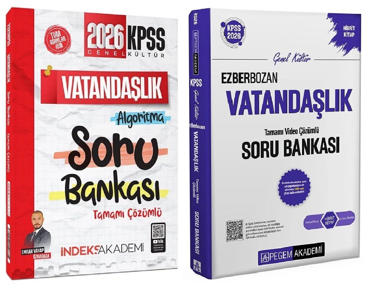 Pegem + İndeks 2026 KPSS Vatandaşlık Ezberbozan Soru Bankası 2 li Set - Emrah Vahap Özkaraca Pegem + İndeks Akademi Yayınları