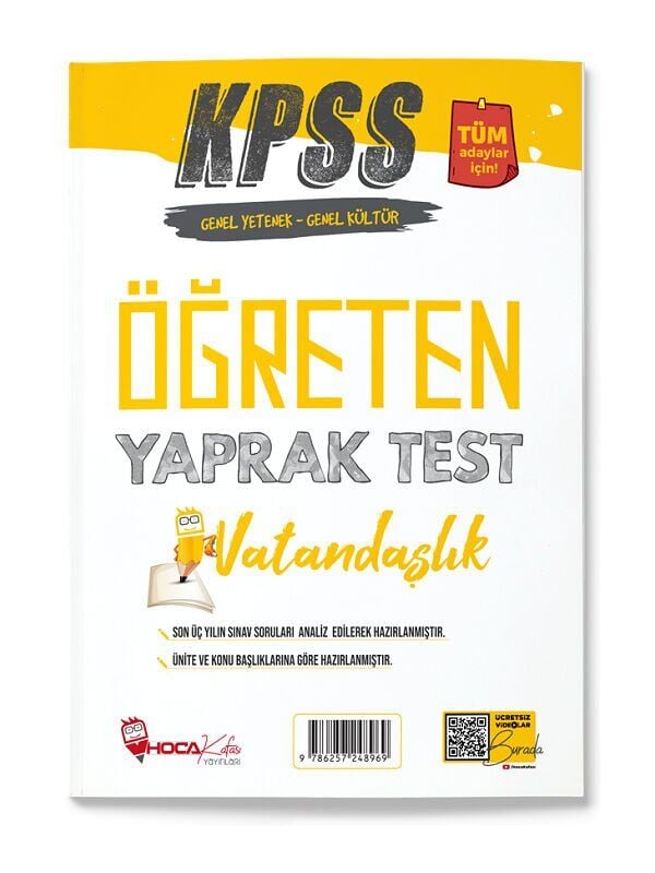 Hoca Kafası KPSS Vatandaşlık Öğreten Yaprak Test Hoca Kafası Yayınları
