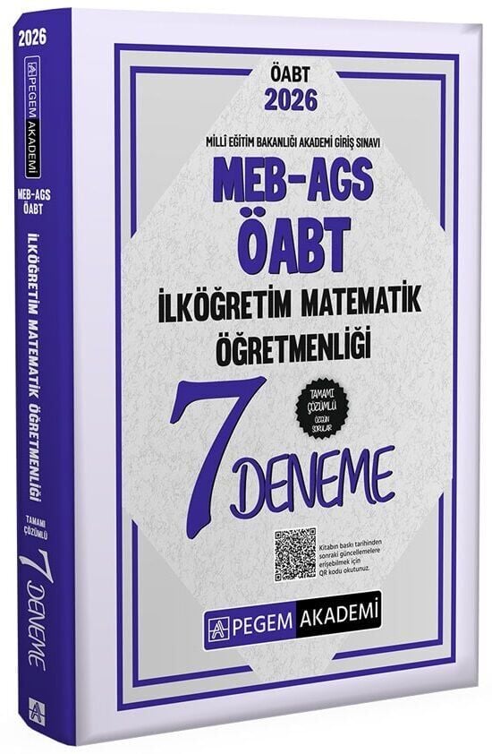 Pegem 2026 ÖABT MEB-AGS İlköğretim Matematik Öğretmenliği 7 Deneme Çözümlü Pegem Akademi Yayınları