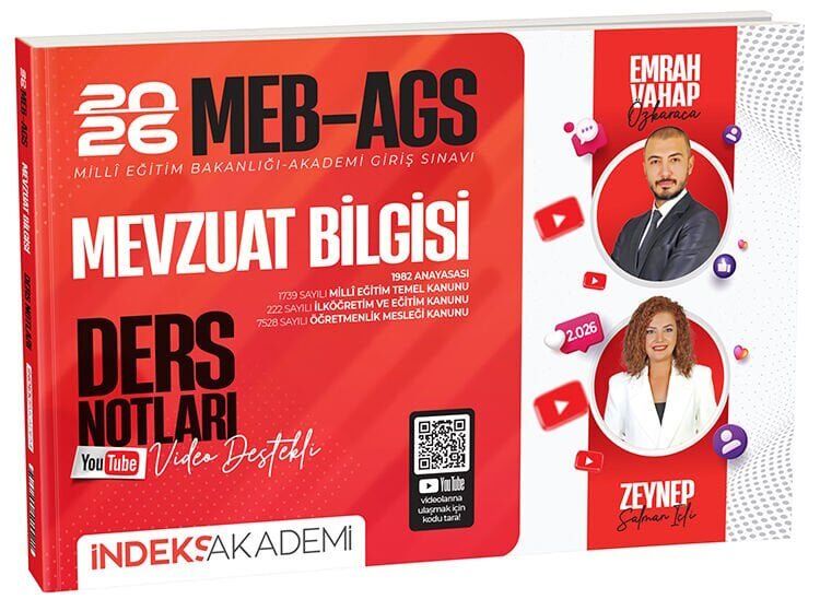 İndeks Akademi 2026 MEB-AGS Mevzuat Bilgisi Video Ders Notları İndeks Akademi Yayıncılık