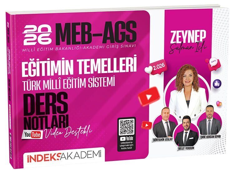 İndeks Akademi 2026 MEB-AGS Eğitimin Temelleri ve Türk Milli Eğitim Sistemi Video Ders Notları İndeks Akademi Yayıncılık
