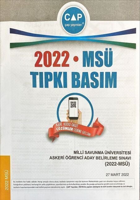 Çap Yayınları Üniversiteye Hazırlık MSÜ 2022 Tıpkı Basım