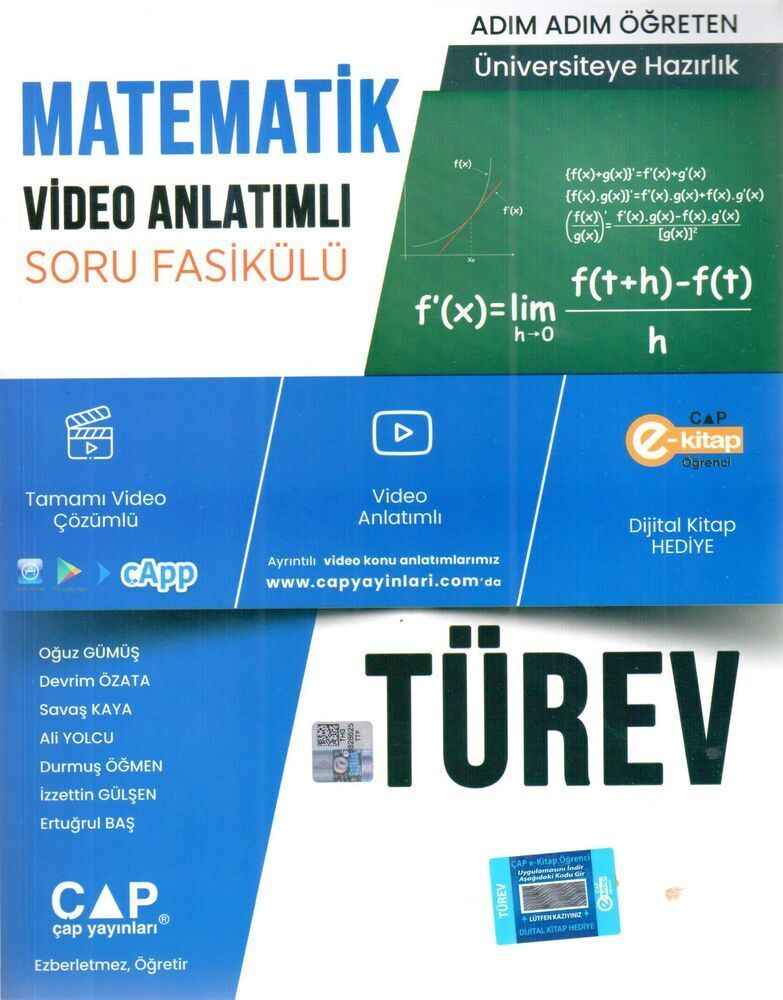 Çap Yayınları Matematik Türev Konu Anlatımlı Soru Bankası