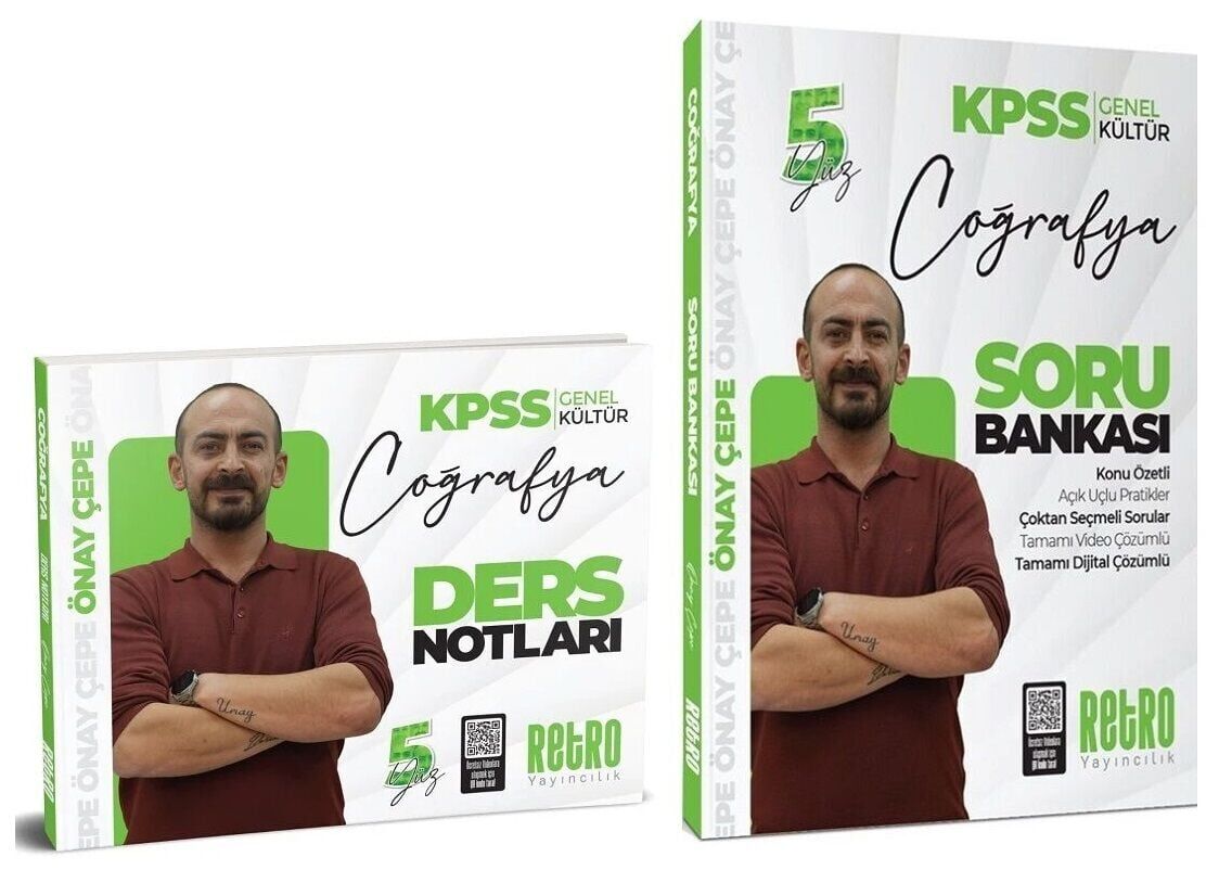 Retro 2026 KPSS Coğrafya 5Yüz Ders Notları + Soru Bankası 2 li Set - Önay Çepe Retro Yayıncılık