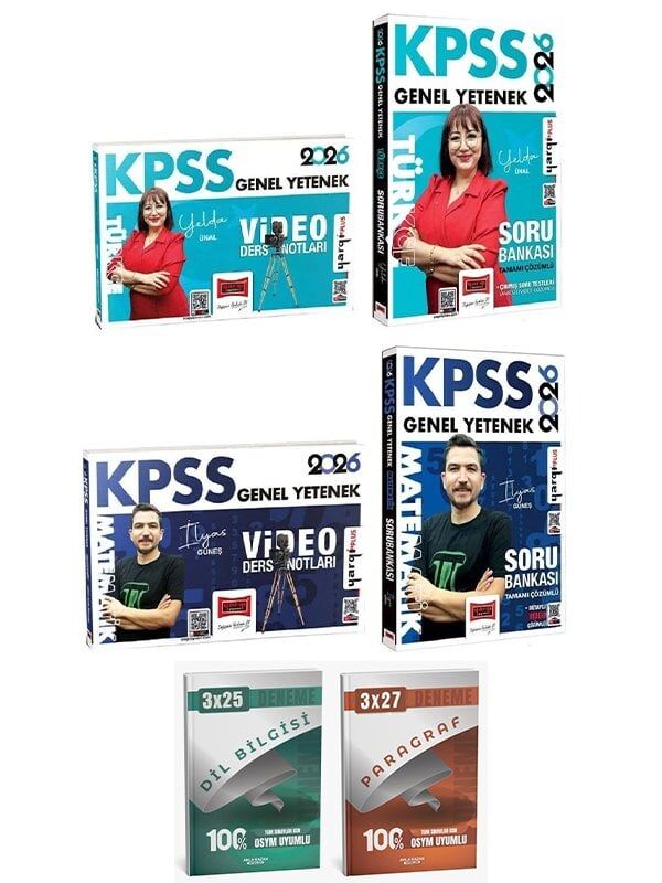 Yargı + Anla Kazan 2026 KPSS Türkçe + Matematik Video Ders Notları + Soru Bankası 4 lü Set Yargı Yayınları
