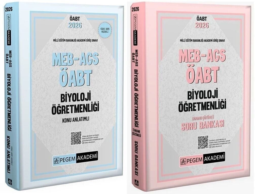 Pegem 2026 ÖABT MEB-AGS Biyoloji Öğretmenliği Konu Anlatımlı + Soru bankası 2 li Set Pegem Akademi Yayınları