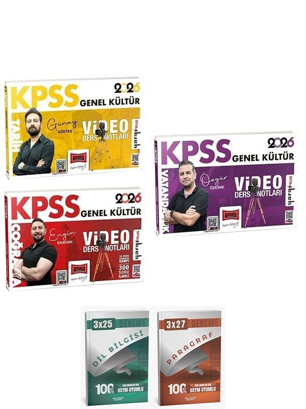 Yargı + Anla Kazan 2026 KPSS Tarih + Coğrafya + Vatandaşlık Video Ders Notları 3 lü Set Yargı Yayınları