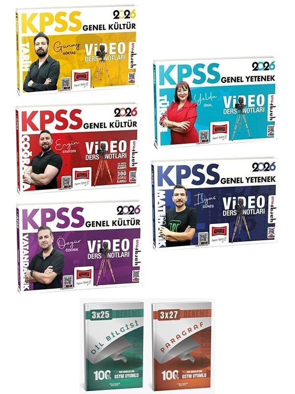 Yargı + Anla Kazan 2026 KPSS Genel Yetenek Genel Kültür Video Ders Notları 5 li Set Yargı Yayınları