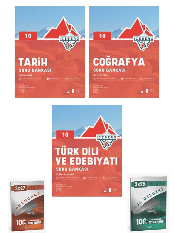 Okyanus + Anla Kazan 20226 10. Sınıf Tarih + Coğrafya + Türk Dili Edebiyatı Soru + Anla Kazan Deneme 5 li Set