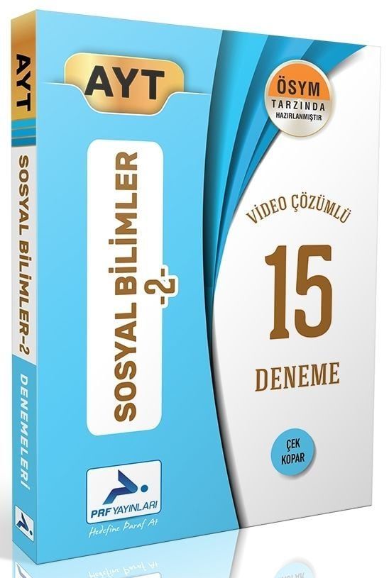 PRF Yayınları AYT Sosyal Bilimler 2 Tamamı Çözümlü 15 Denemesi