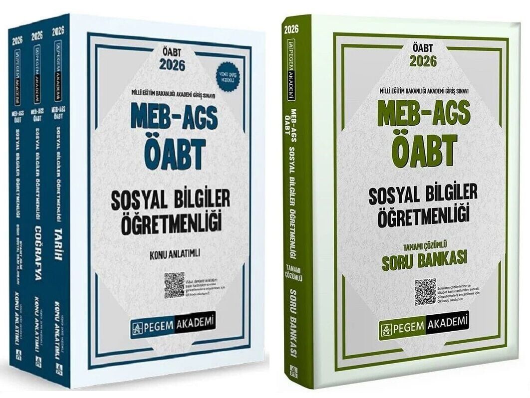 Pegem 2026 ÖABT MEB-AGS Sosyal Bilgiler Öğretmenliği Konu Anlatımlı + Soru Bankası 2 li Set Pegem Akademi Yayınları