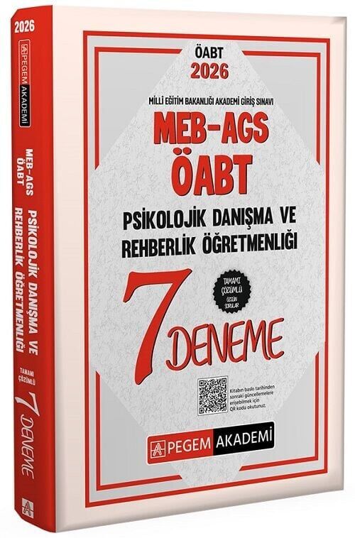 Pegem 2026 ÖABT MEB-AGS Psikolojik Danışma ve Rehberlik 7 Deneme Çözümlü Pegem Akademi Yayınları