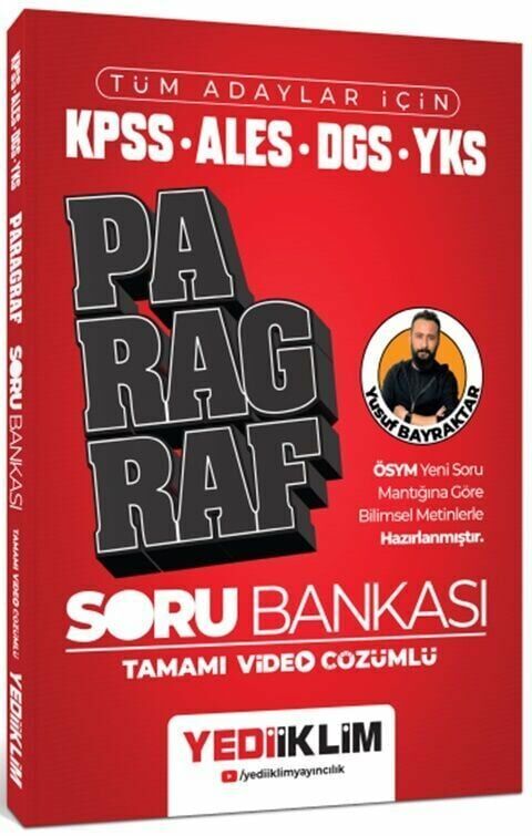 Yediiklim KPSS ALES DGS YKS Paragraf Soru Bankası Video Çözümlü Yediiklim Yayınları