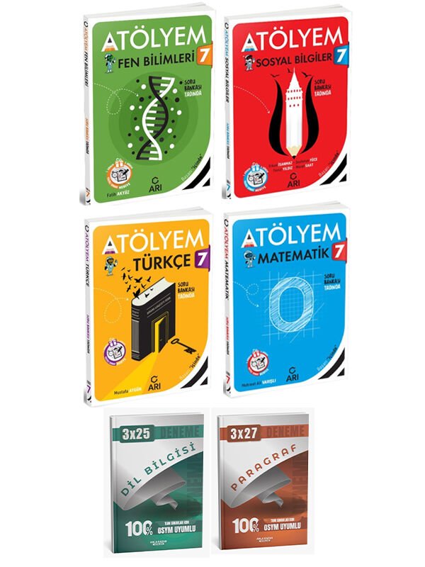 Anla Kazan + Arı 2026 7. Sınıf Atölye Türkçe Matematik Fen Bilimleri Sosyal Bilgiler AnkaDeneme 6lı