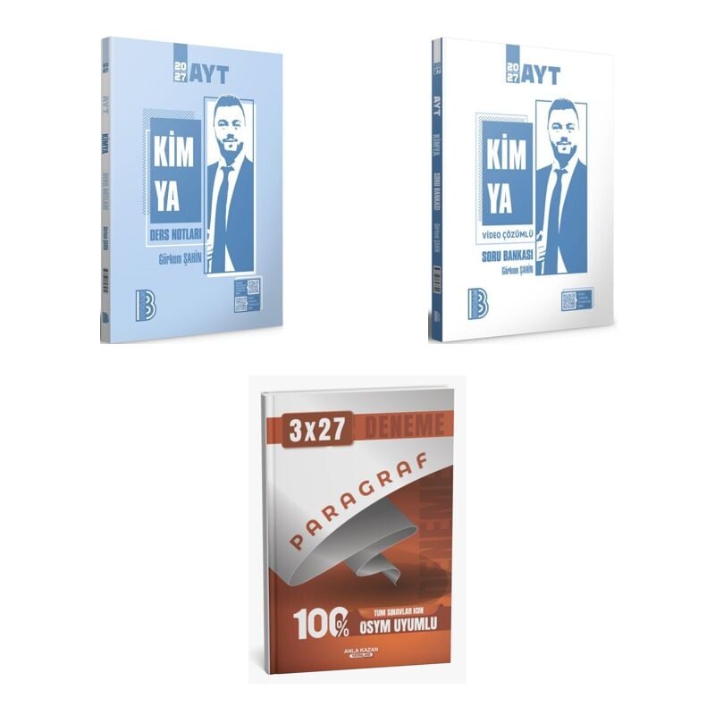 2027 Benim Hocam AYT Kimya Konu + Soru + anla kazan paragraf deneme 3'lü Set