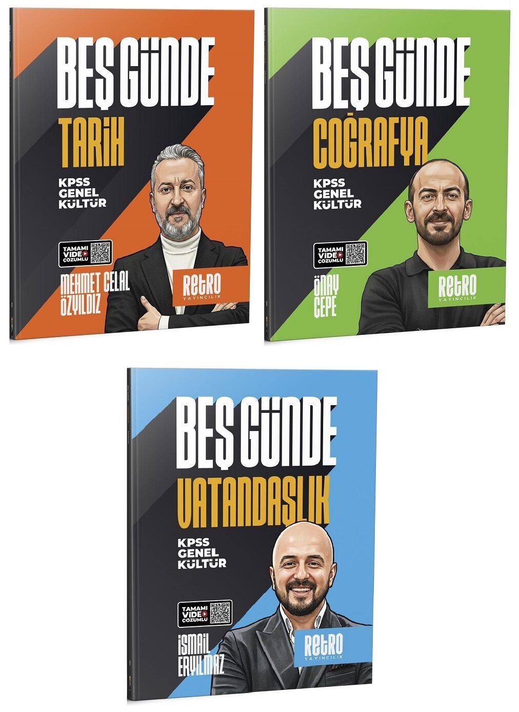 Retro 2026 KPSS Tarih + Coğrafya + Vatandaşlık 5 Beş Günde Kamp Kitabı 3 lü Set Retro Yayıncılık