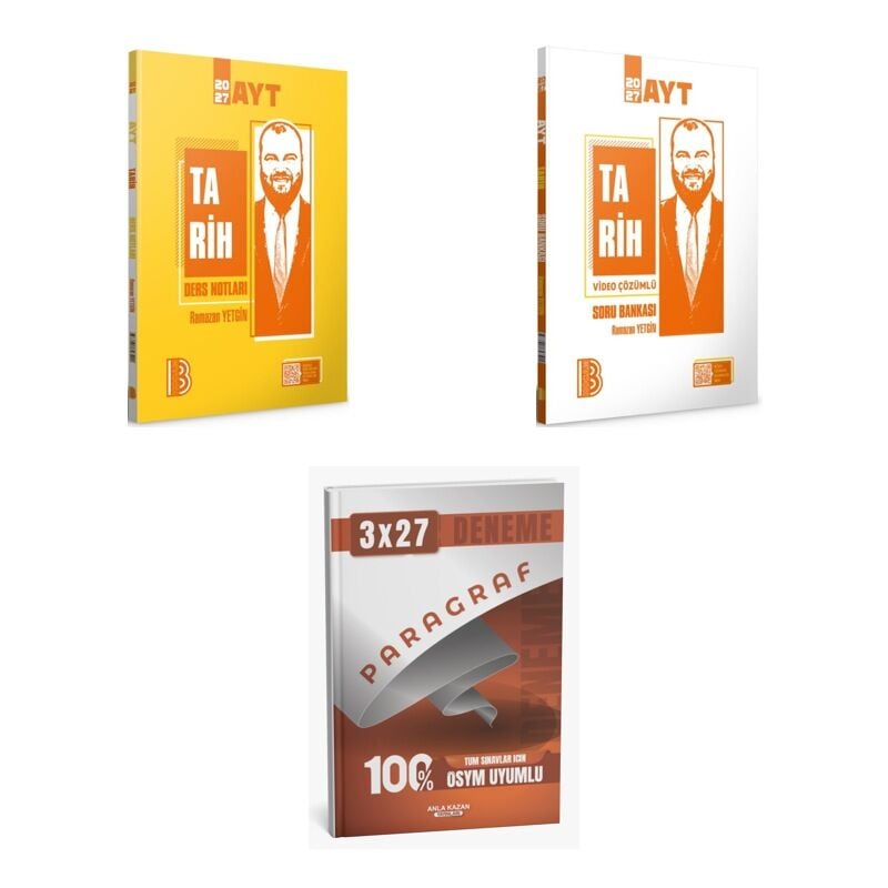 2027 Benim Hocam AYT Tarih Konu + Video Çözümlü Soru + anla kazan paragraf deneme 3'lü Set