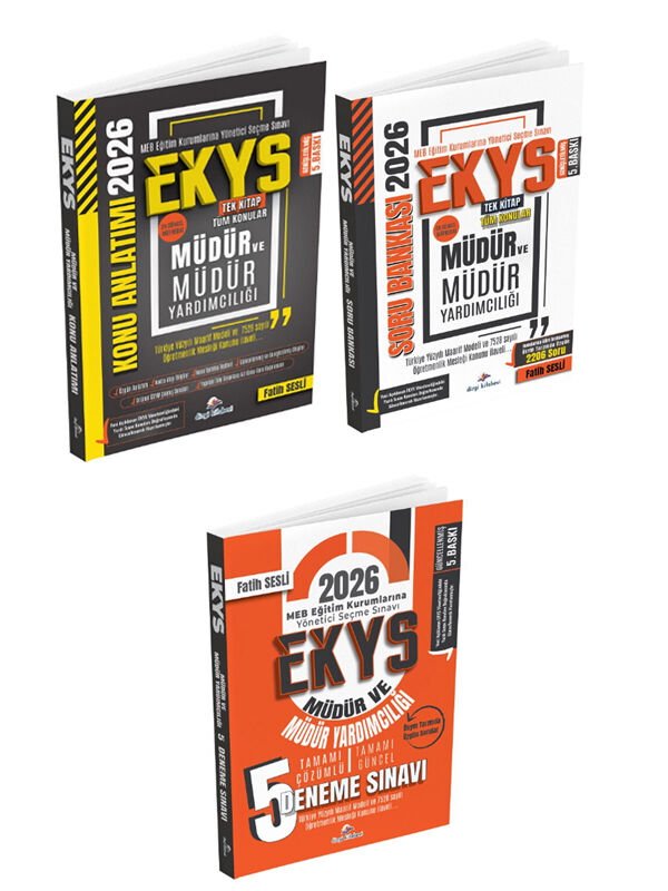 Dizgi Kitap 2026 MEB EKYS Müdür ve Yardımcılığı Konu Anlatımı + Soru Bankası + 5 Deneme 3 lü Set - Fatih Sesli Dizgi Kitap