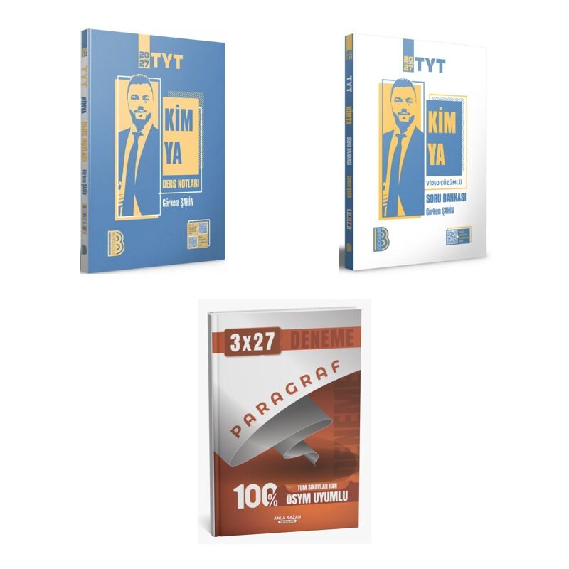 2027 Benim Hocam TYT Kimya Konu + Soru + anla kazan paragraf deneme 3'lü Set
