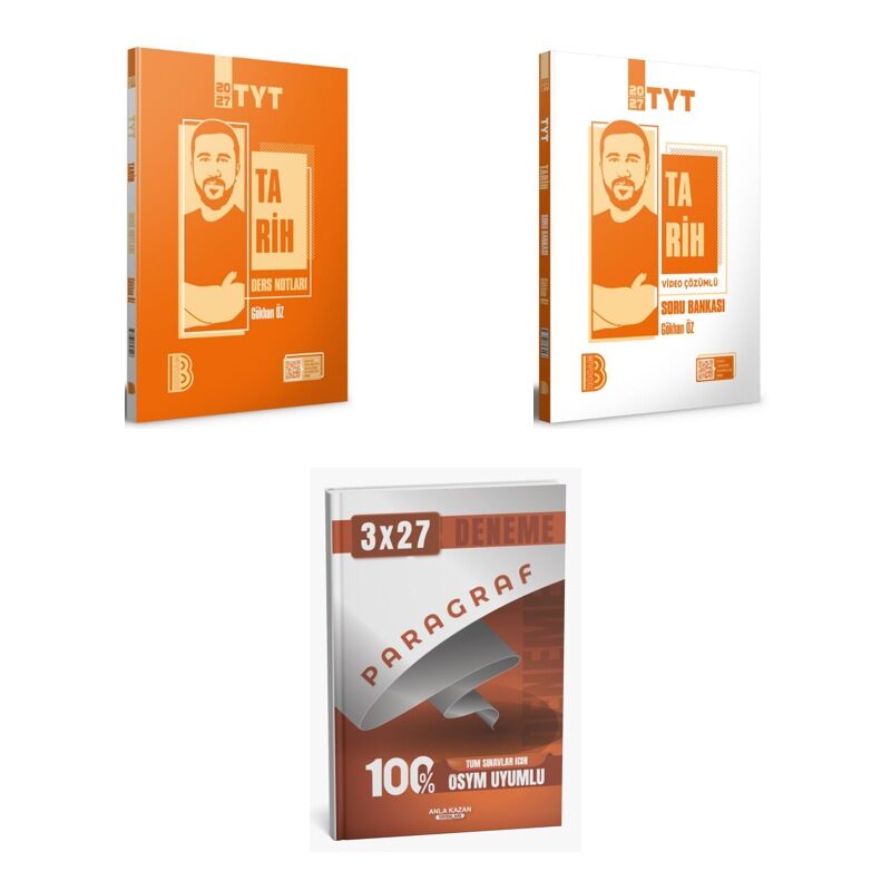 2027 Benim Hocam TYT Tarih Konu + Video Çözümlü Soru + anla kazan paragraf deneme 3'lü Set