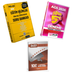 Pegem Akademi 2026 MEB AGS Eğitim Bilimleri ve Türk Milli Eğitim Sistemi Soru Bankası ve MEB AGS Süper 5 li Deneme Yediiklim Yayınları Seti