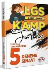 Editör 8. Sınıf LGS 1. Dönem Tam İsabet Kamp 5 Deneme Çözümlü Editör Yayınları