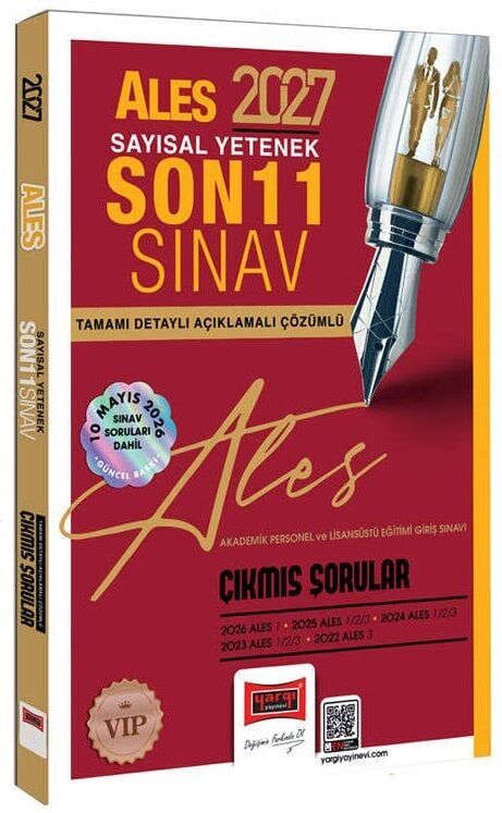 Yargı 2027 ALES VIP Sayısal Yetenek Çıkmış Sorular Son 11 Sınav Çözümlü Yargı Yayınları