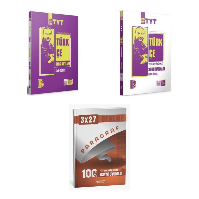 2027 Benim Hocam TYT Türkçe Konu + Soru + anla kazan paragraf deneme 3'lü Set