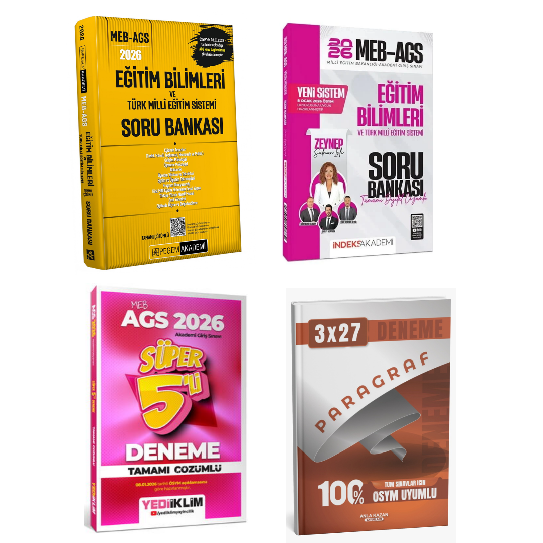 Pegem Akademi 2026 MEB AGS Eğitim Bilimleri ve Türk Milli Eğitim Sistemi Soru Bankası & MEB-AGS Eğitim Bilimleri ve Türk Milli Eğitim Sistemi Soru Bankası Çözümlü - Zeynep Salman İçli İndeks Akademi Yayıncılık Seeti