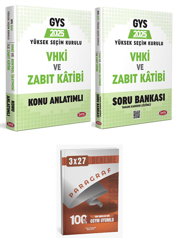 Anla Kazan + Data 2026 Yüksek Seçim Kurulu (YSK) VHKİ ve Zabıt Kâtibi Soru + Konu 3 lü Set