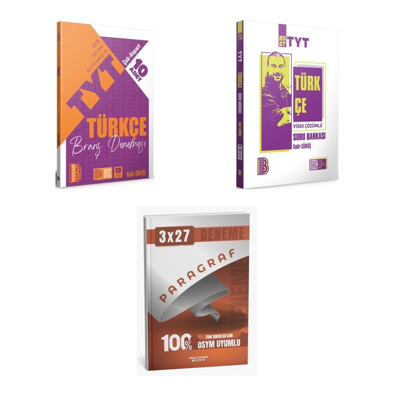 2027 Benim Hocam TYT Türkçe Çek Kopar 10 lu Branş Denemesi Deneme + Soru + anla kazan paragraf deneme 3'lü Set