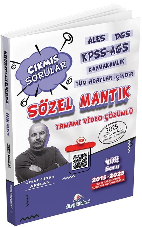Dizgi Kitap KPSS MEB-AGS ALES DGS Kaymakamlık Sözel Mantık 2015 - 2025 Çıkmış Sorular Çözümlü - Umut Cihan Arslan Dizgi Kitap
