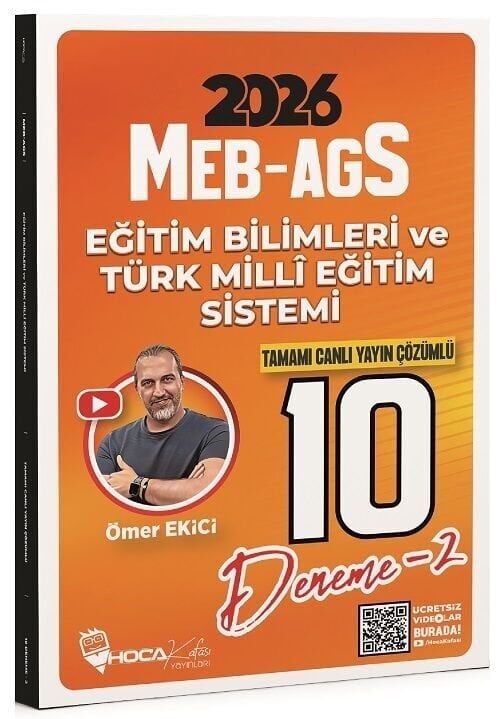 YENİ AGS - Hoca Kafası 2026 MEB-AGS Eğitim Bilimleri ve Türk Milli Eğitim Sistemi 10 Deneme Çözümlü - Ömer Ekici Hoca Kafası Yayınları