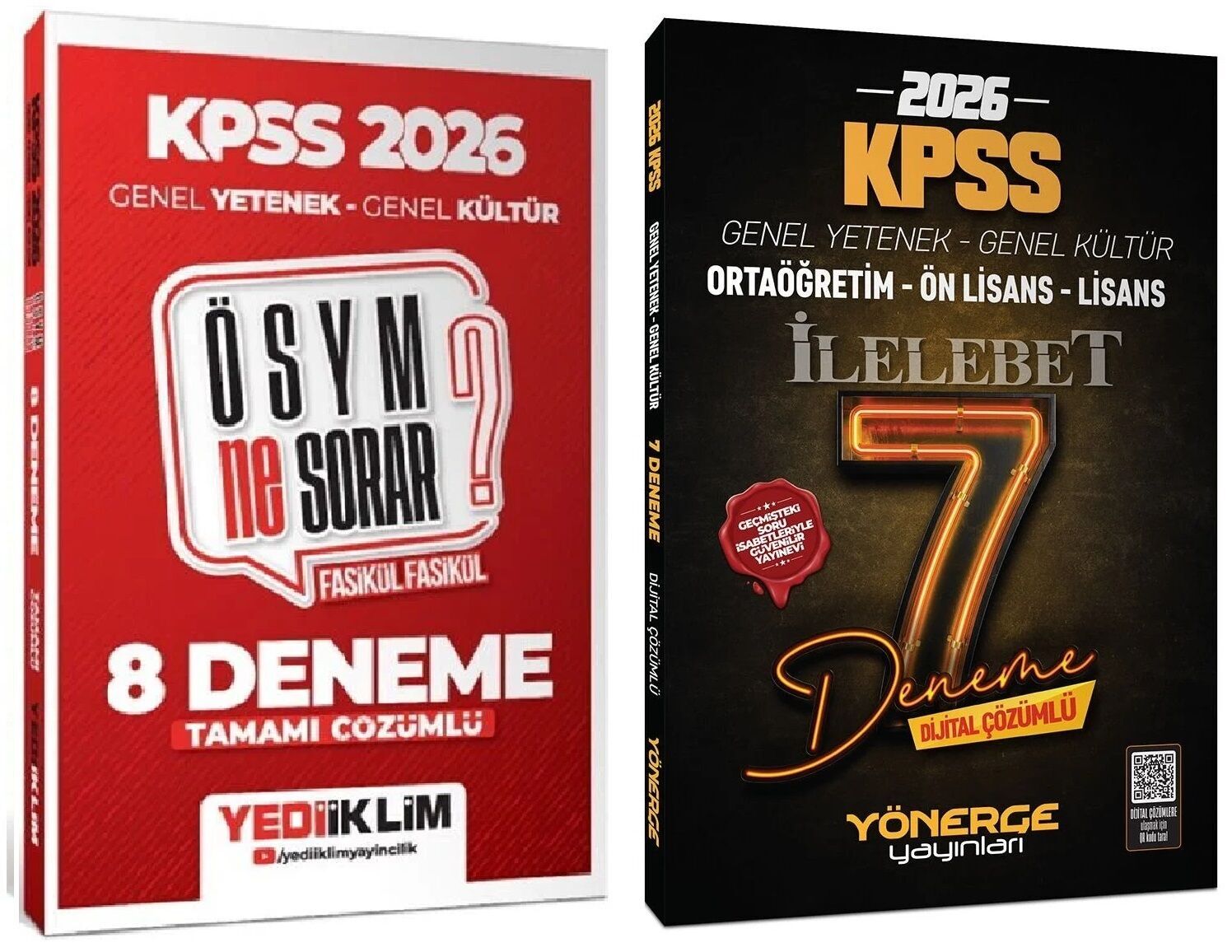 Yediiklim + Yönerge 2026 KPSS Genel Yetenek Genel Kültür ÖSYM Ne Sorar Fasikül 8+7 Deneme 2li Set Yediiklim + Yönerge Yayınları
