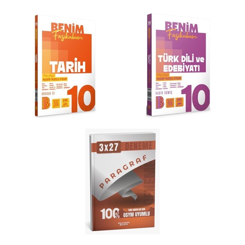 2027 Benim Hocam 10. Sınıf Benim Fasikülüm Tarih + Edebiyat Türk Dili ve Edebiyatı Soru + Ankapade 3'lü Set